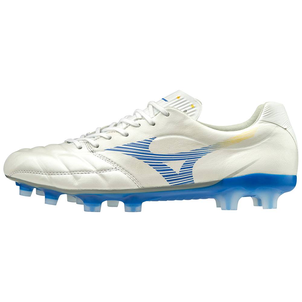 Scarpe Calcio Mizuno Rebula Cup Made in Japan Uomo - Bianche/Blu - 10458-LHWX